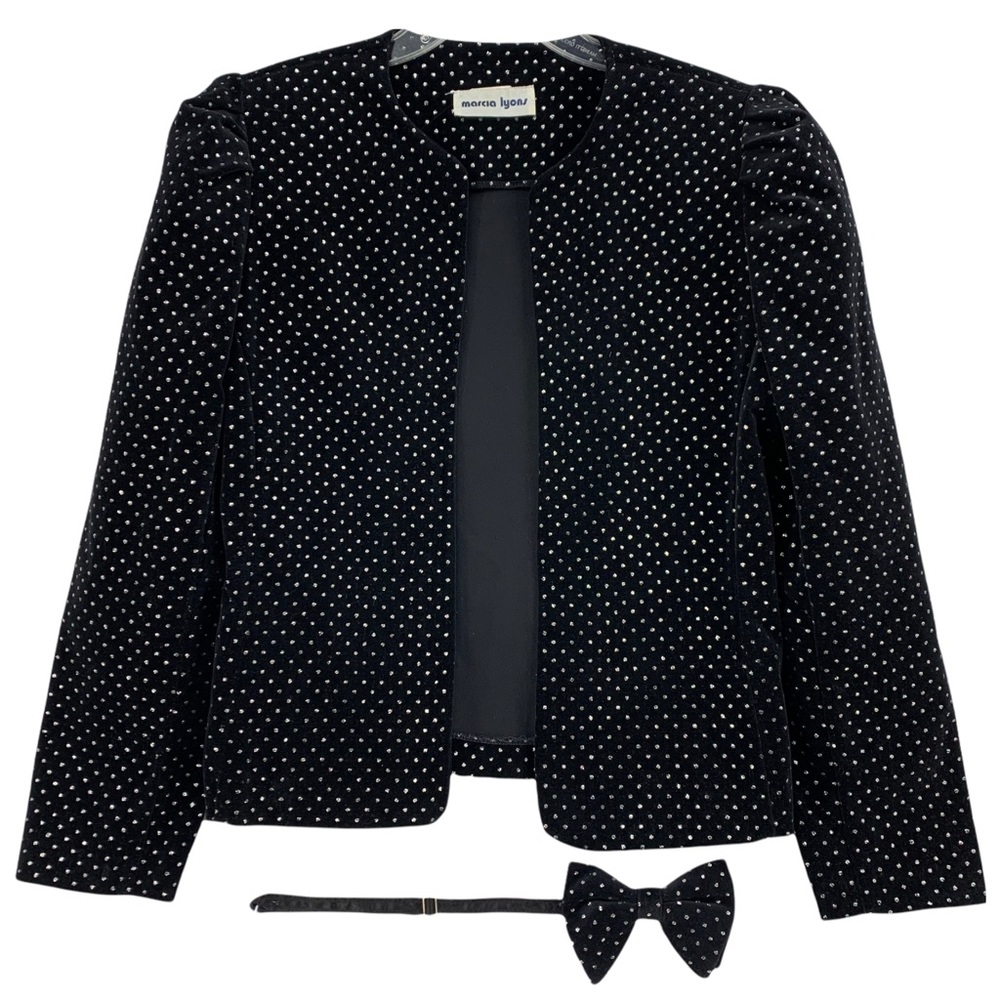 Vintage Open Front Blazer/ Jacket with Matching Bow Tie- Made in the USA